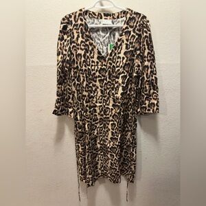 Leopard Print V-Neck Dress